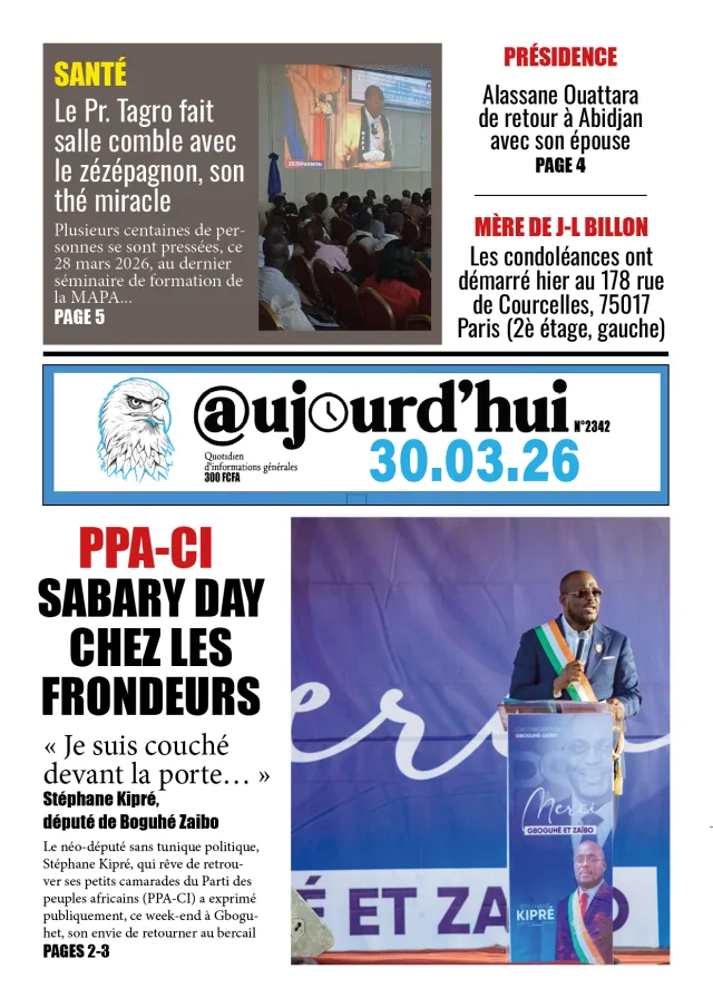 AUJOURD'HUI DU 30-03-26