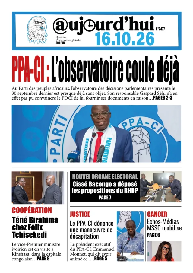 AUJOURD'HUI DU 16-10-26