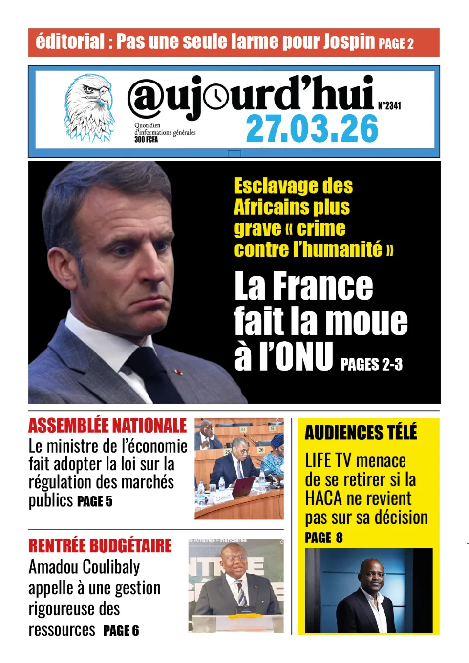 AUJOURD'HUI DU 27-03-26