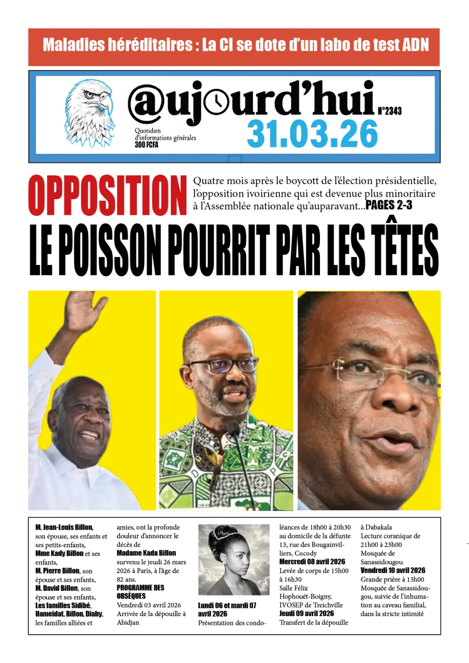 AUJOURD'HUI DU 31-03-26