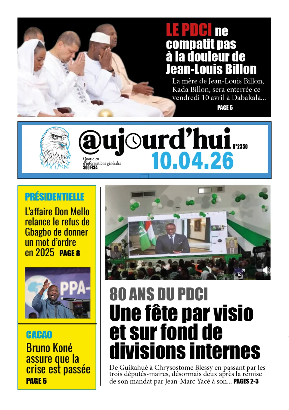 AUJOURD'HUI DU 10-04-26