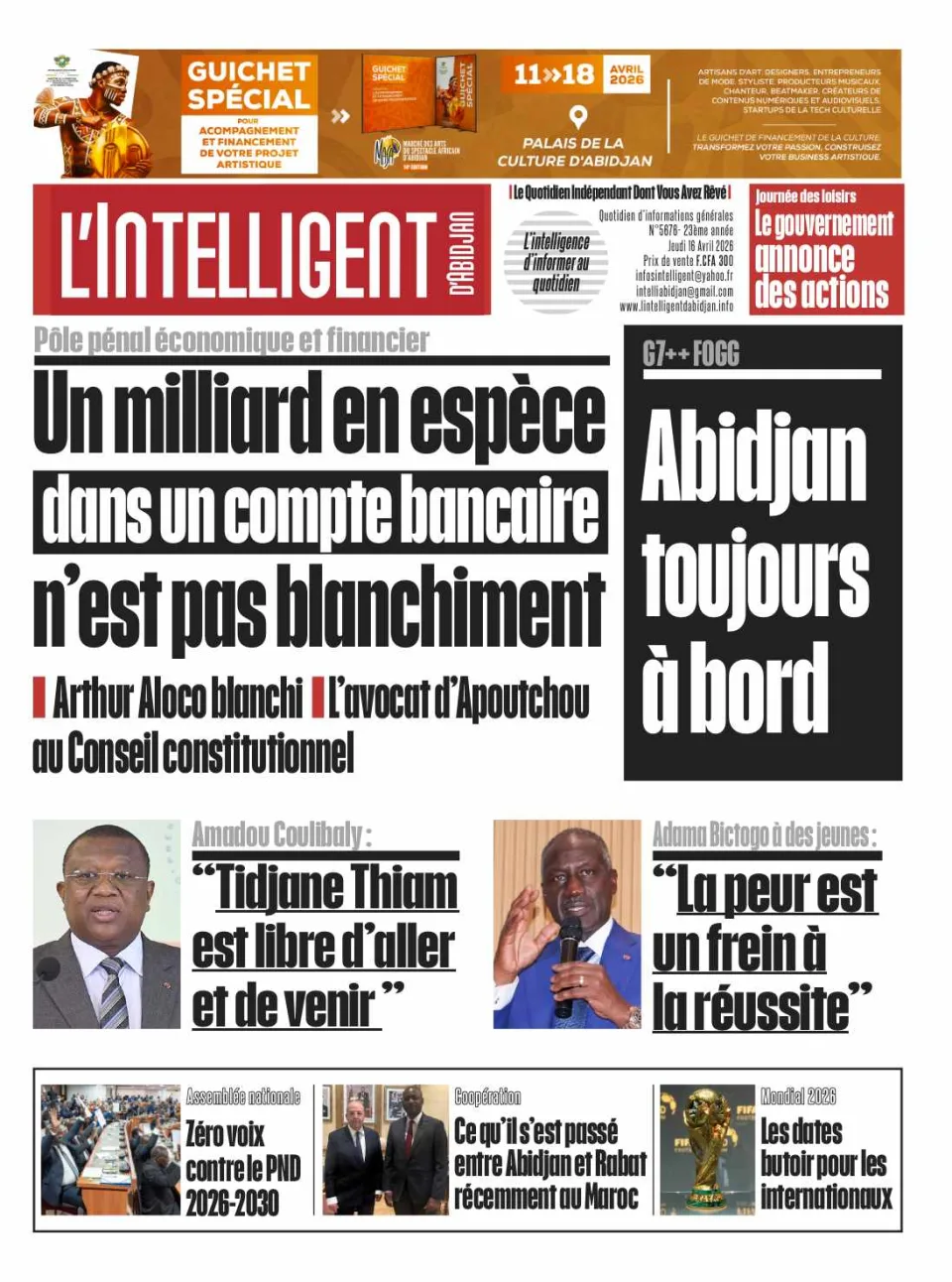 L'Intelligent d'Abidjan N°5676 B