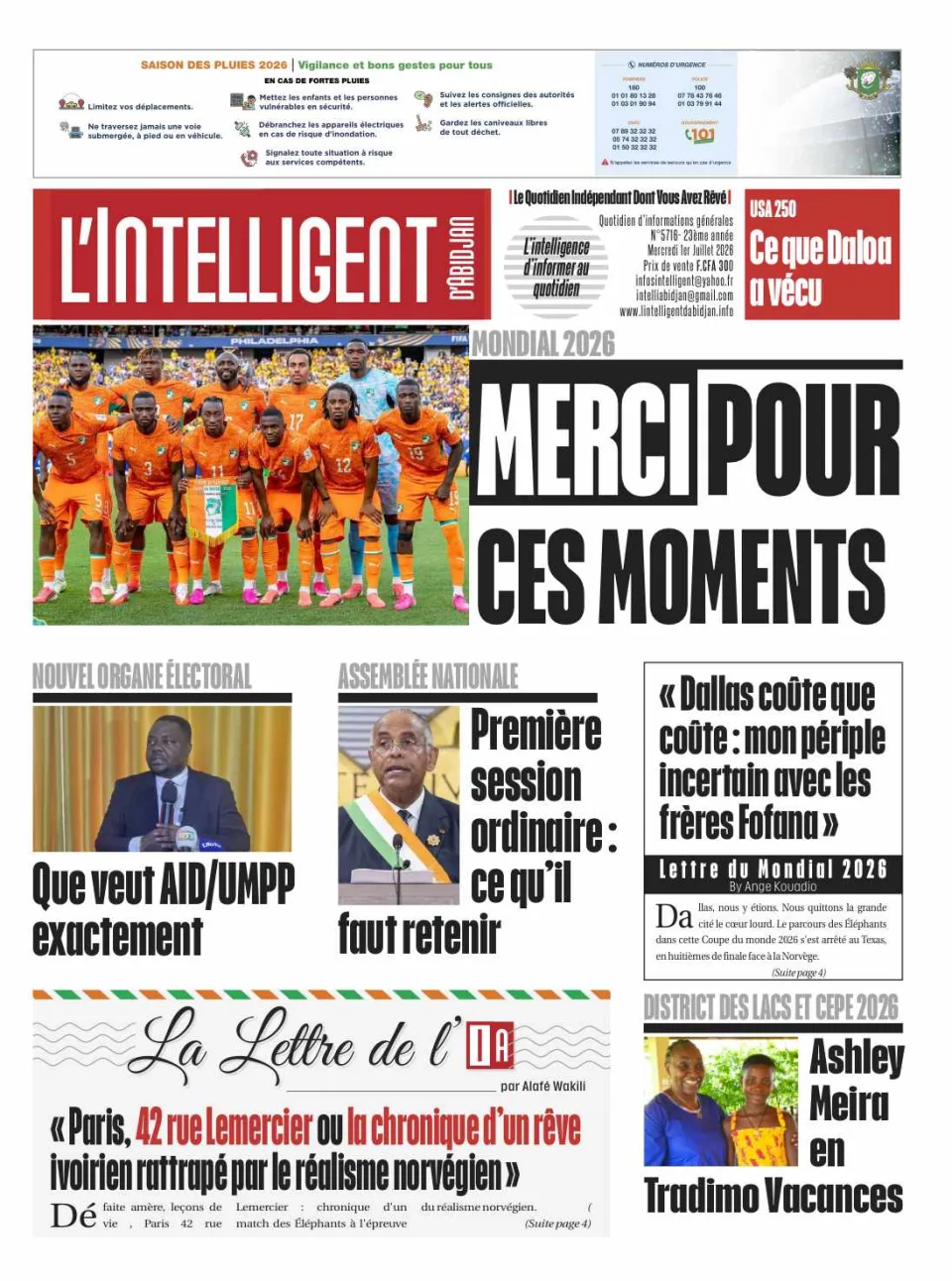L'Intelligent d'Abidjan N°5716 BIS