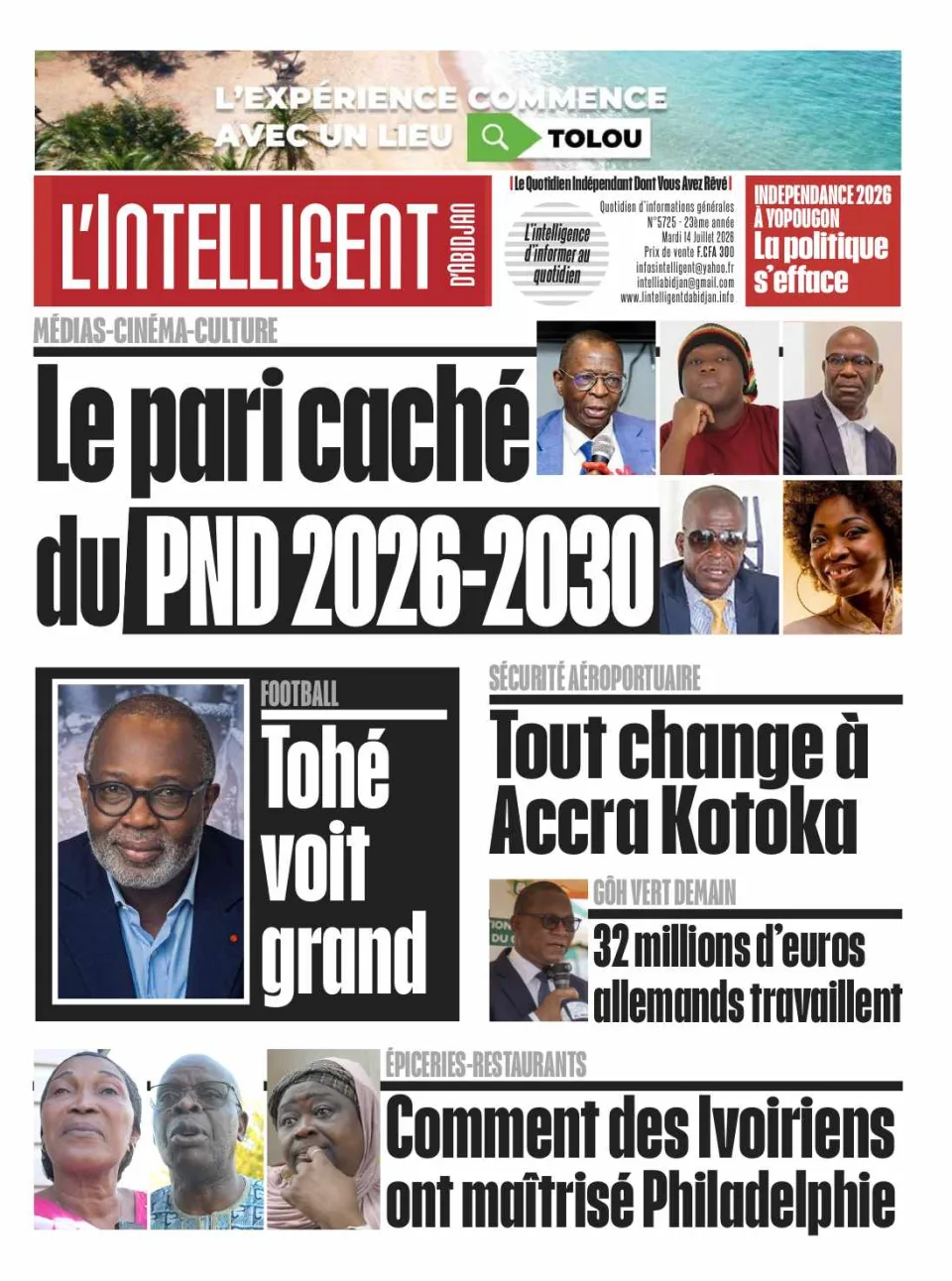 L'Intelligent d'Abidjan N°5725