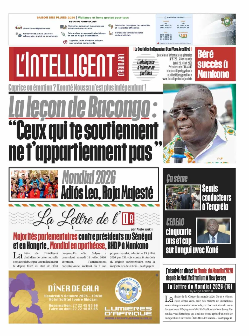 L'Intelligent d'Abidjan N°5729