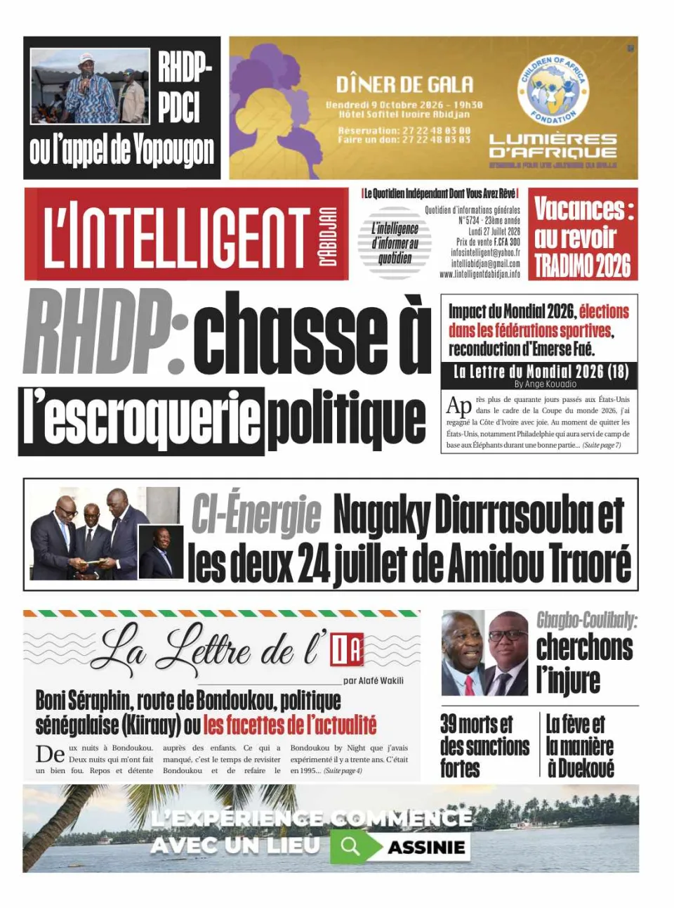 L'Intelligent d'Abidjan N°5734