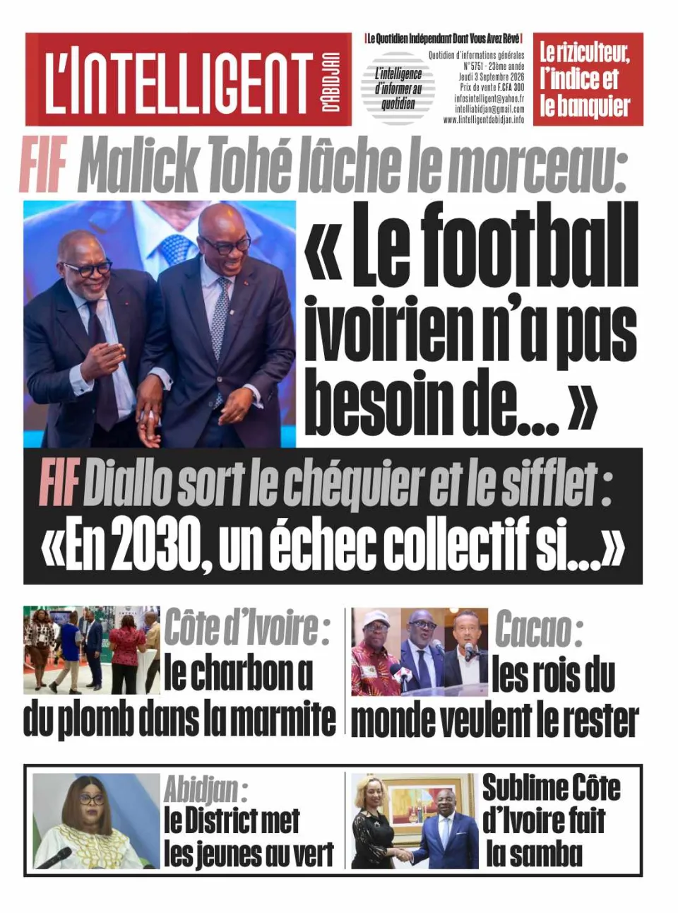 L'Intelligent d'Abidjan N°5751 BIS