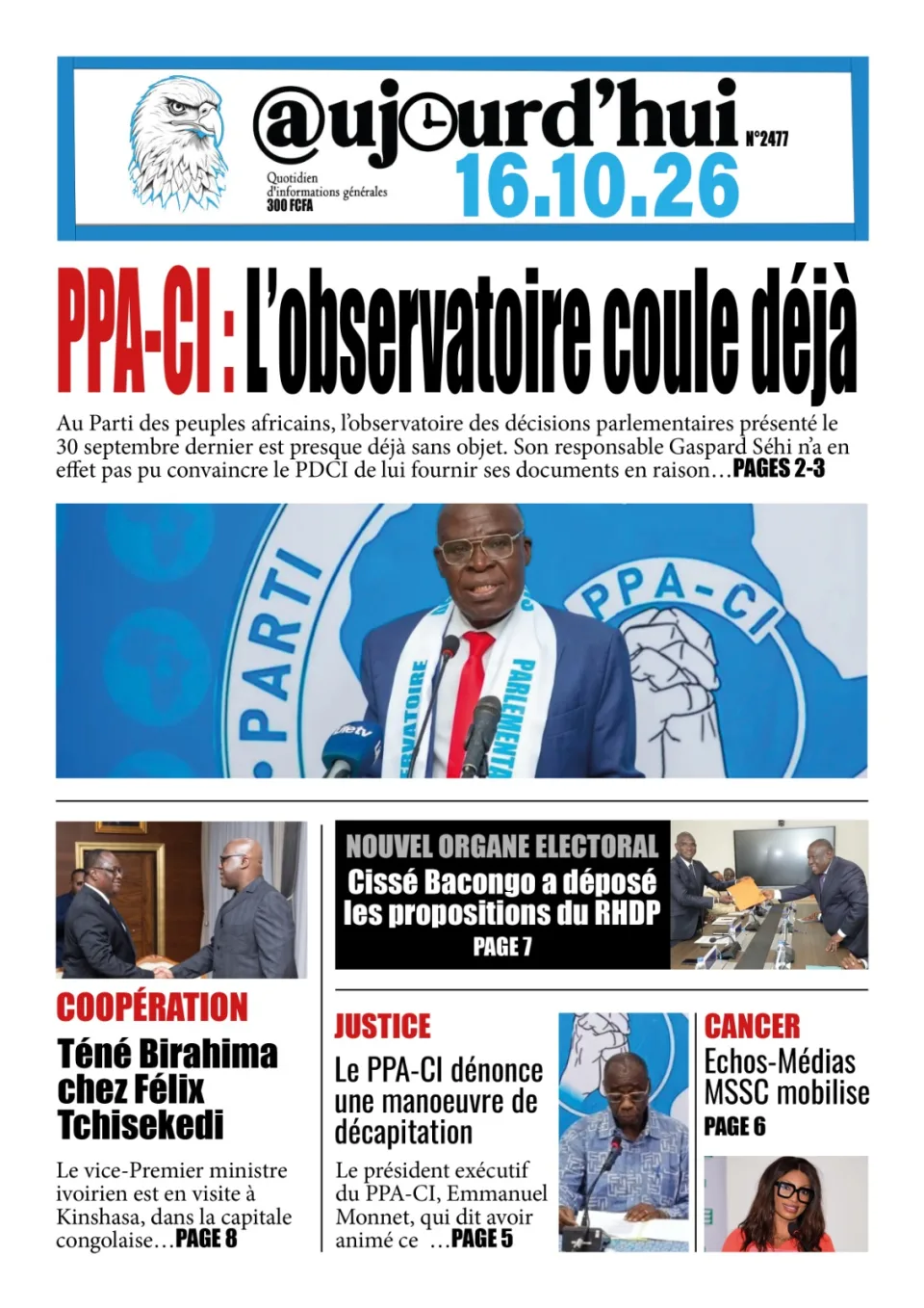 AUJOURD'HUI DU 16-10-26