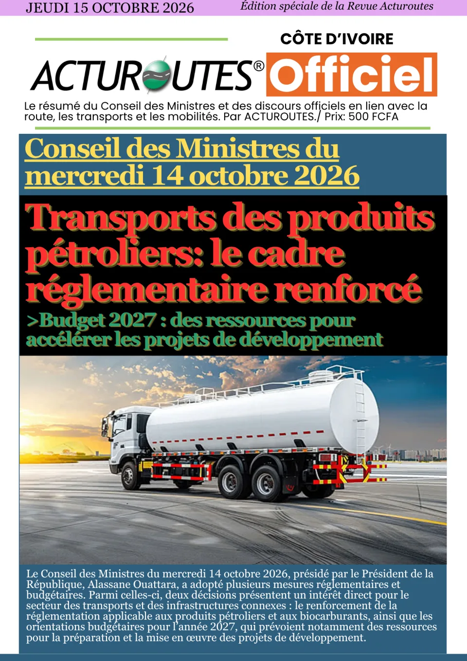 Acturoutes Officiel 15 Octobre 2026