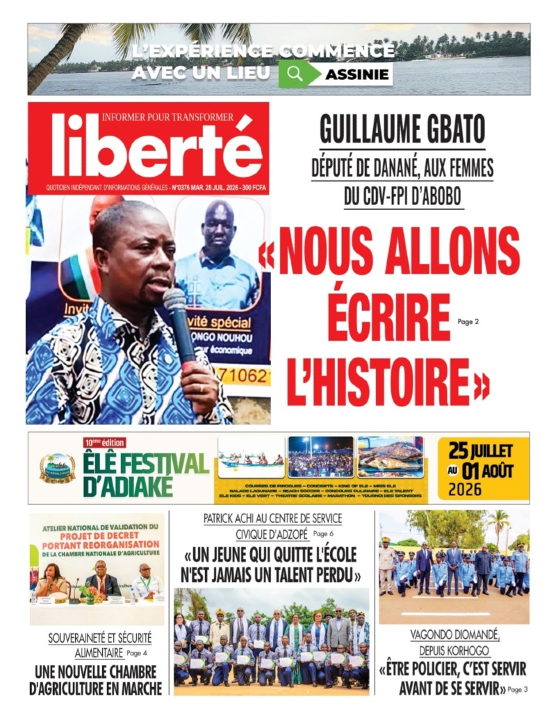GUILLAUME GBATO DÉPUTÉ DE DANANÉ, AUX FEMMES DU CDV-FPI D'ABOBO: <<NOUS ALLONS ÉCRIRE L'HISTOIRE>>