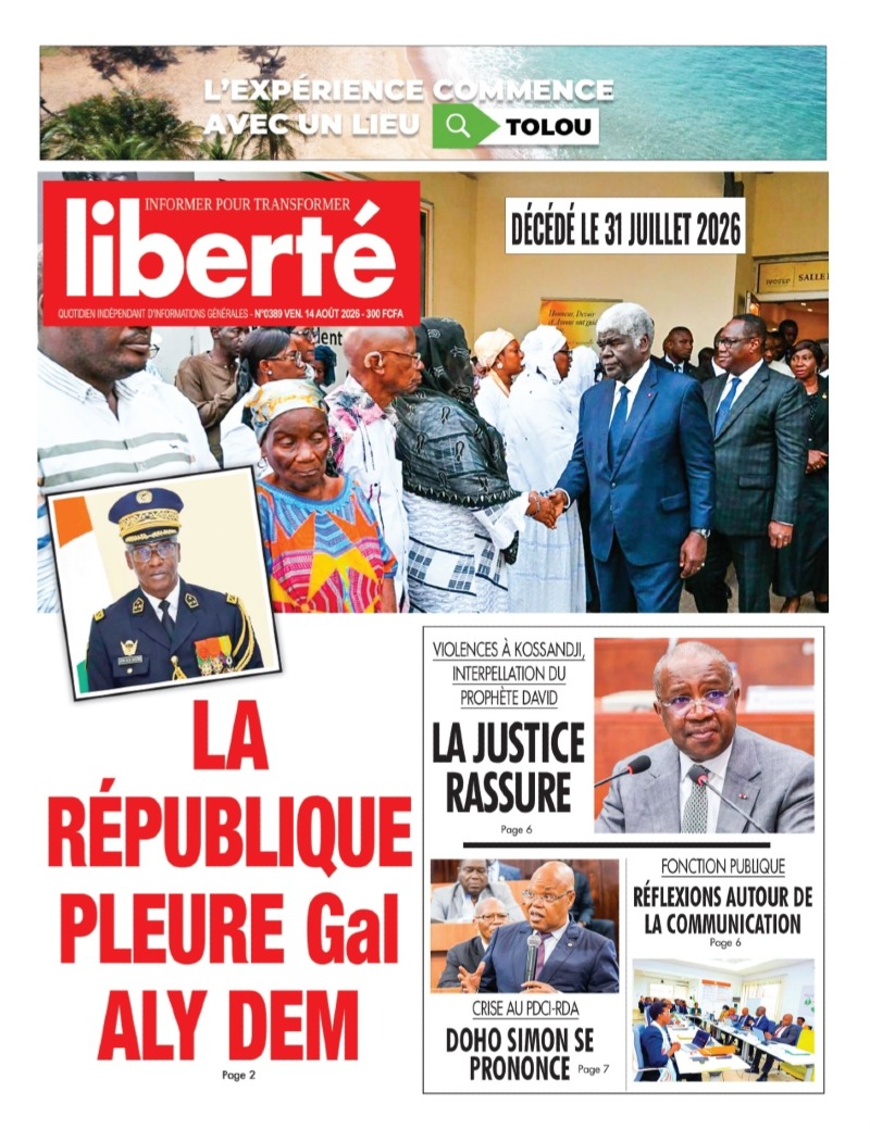 DÉCÉDÉ LE 31JUILLET 2026: LA RÉPUBLIQUE PLEURE Gal ALY DEM